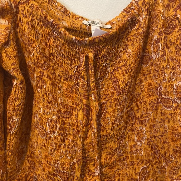 PATRONS OF PEACE Women’s Floral Orange Top Size  L - Picture 6 of 8